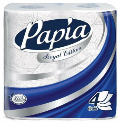 PAPIA Royal Edition бумага туалетная бумага 4сл. 4 рулона_
